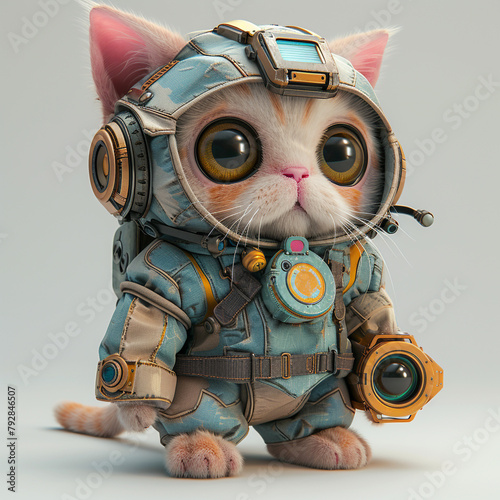 Cat robot with background (ID: 792846507)