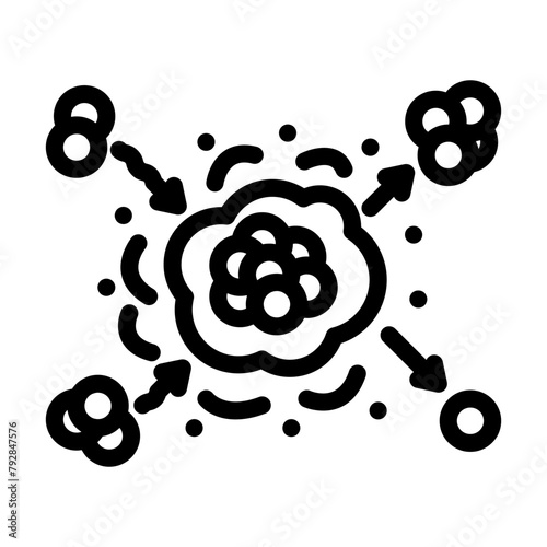 fusion nuclear energy line icon vector. fusion nuclear energy sign. isolated contour symbol black illustration