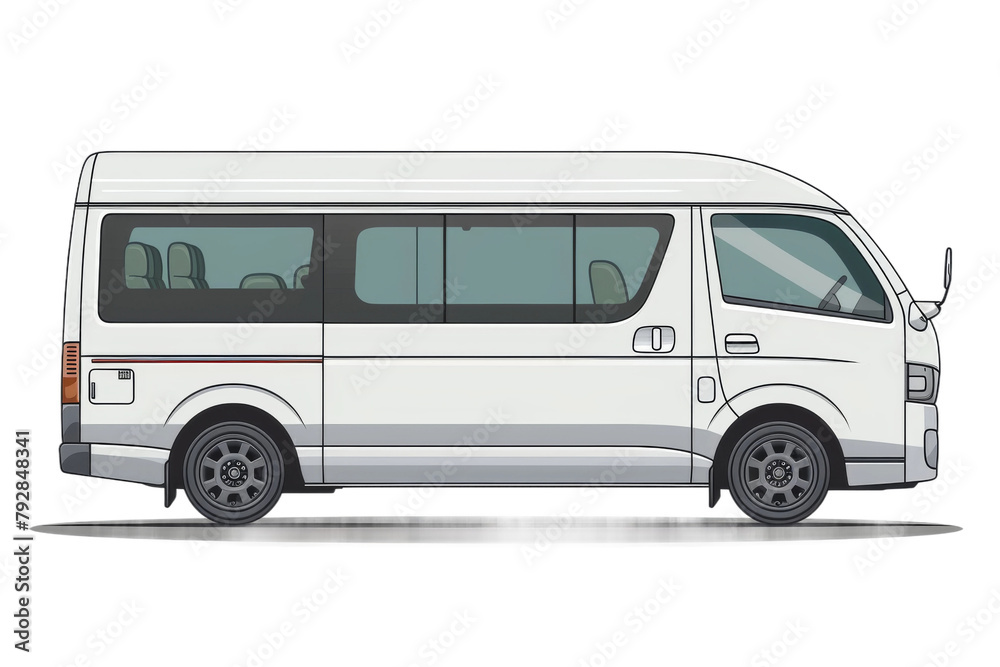 Airport Shuttle Van On Transparent Background