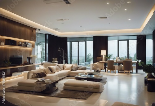 modern villa interior house living room Great