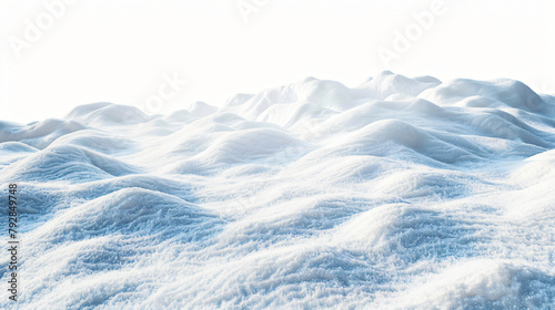 A large beautiful snowdrift isolated on white background