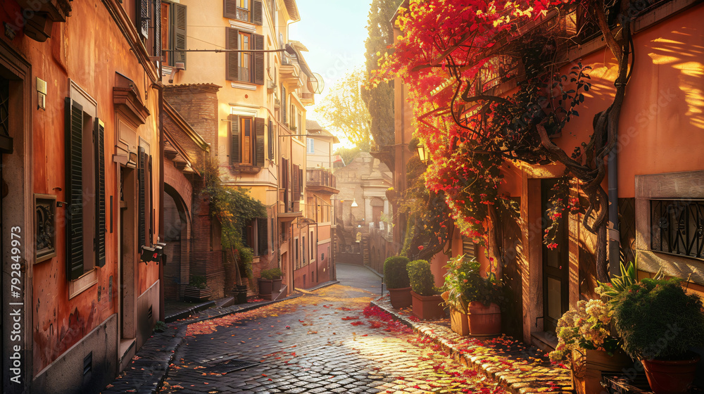 A picturesque street in Rome Italy
