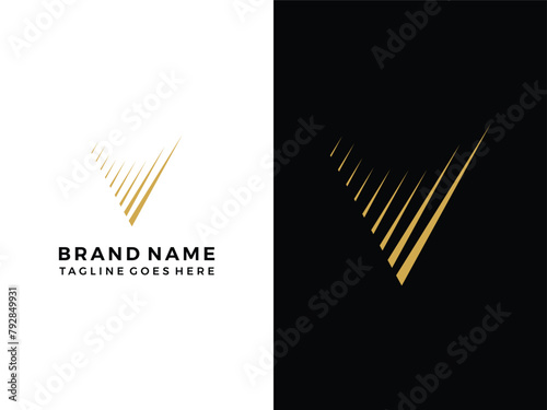 Luxury letter V logo , Letter V monogram design icon template 