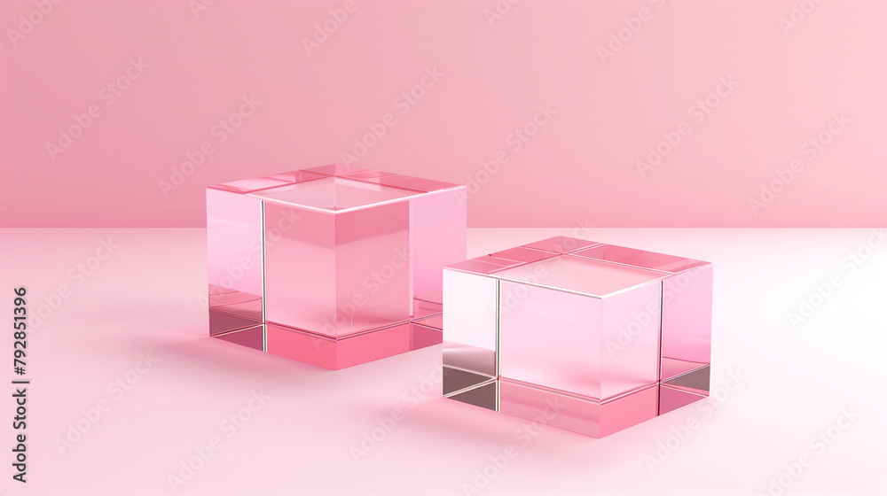 Crystal cubes. Graphic design in style of dreamy core Crystal cubes. Graphic design in style of dreamy core