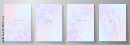 Elegant cover design set. Pink and blue modern luxury vector art background. Premium fashionable template for cover design, invitation, wedding card, brochure, catalog, note book, menu design.