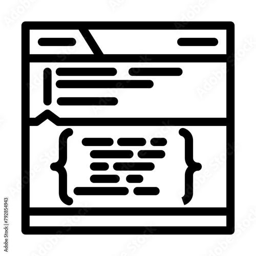schema markup seo line icon vector. schema markup seo sign. isolated contour symbol black illustration
