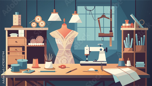 The puppeteers workshop is a treasure trove of tools and materials from delicate pieces of lace and fabric to small precise carving knives and