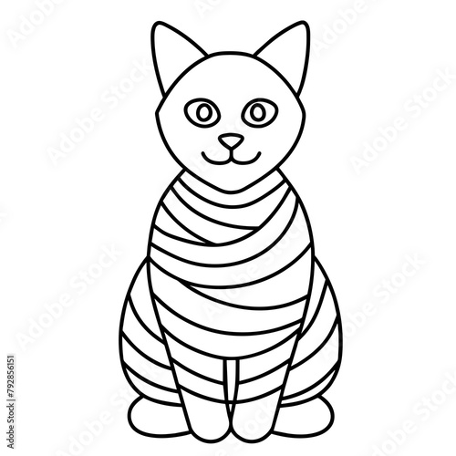 Adorable mummy cat figurine - Vector - Vector art - Vector illustration - Vector design - Latest Vector - Ultimate Vector - Premium Vector - Vector pro - Premium illustration