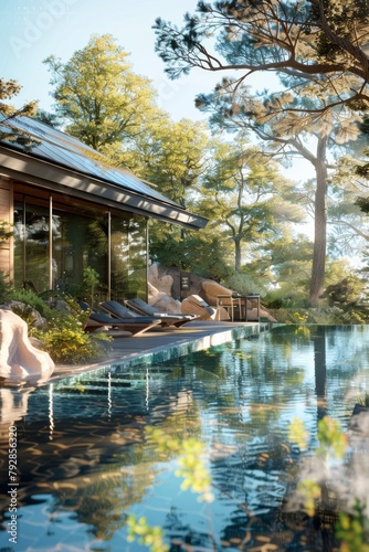 wellness retreat surroundednature and poweredsolar energy photo