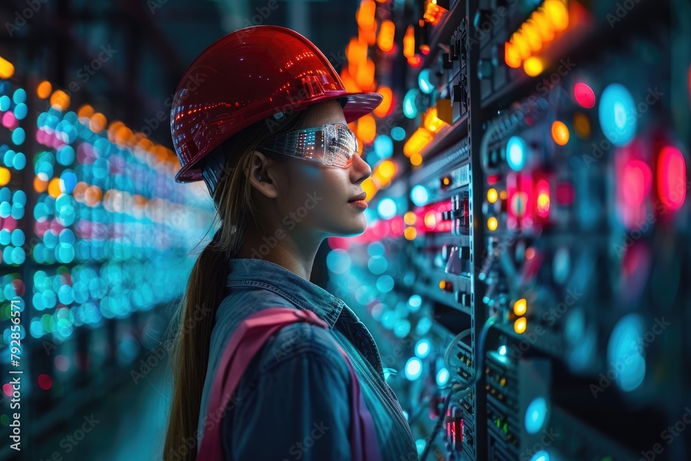 A developer coding the next-gen smart grid software, aimed at enhancing renewable energy distribution