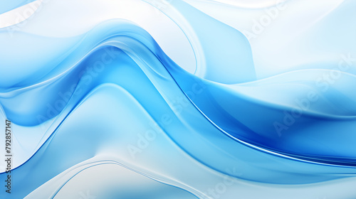 Elegant Blue Abstract Flowing Wave Design Wallpaper