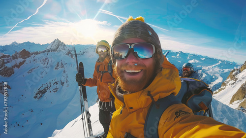 Mountain Climber Capturing Memories on Backcountry Ski Trail