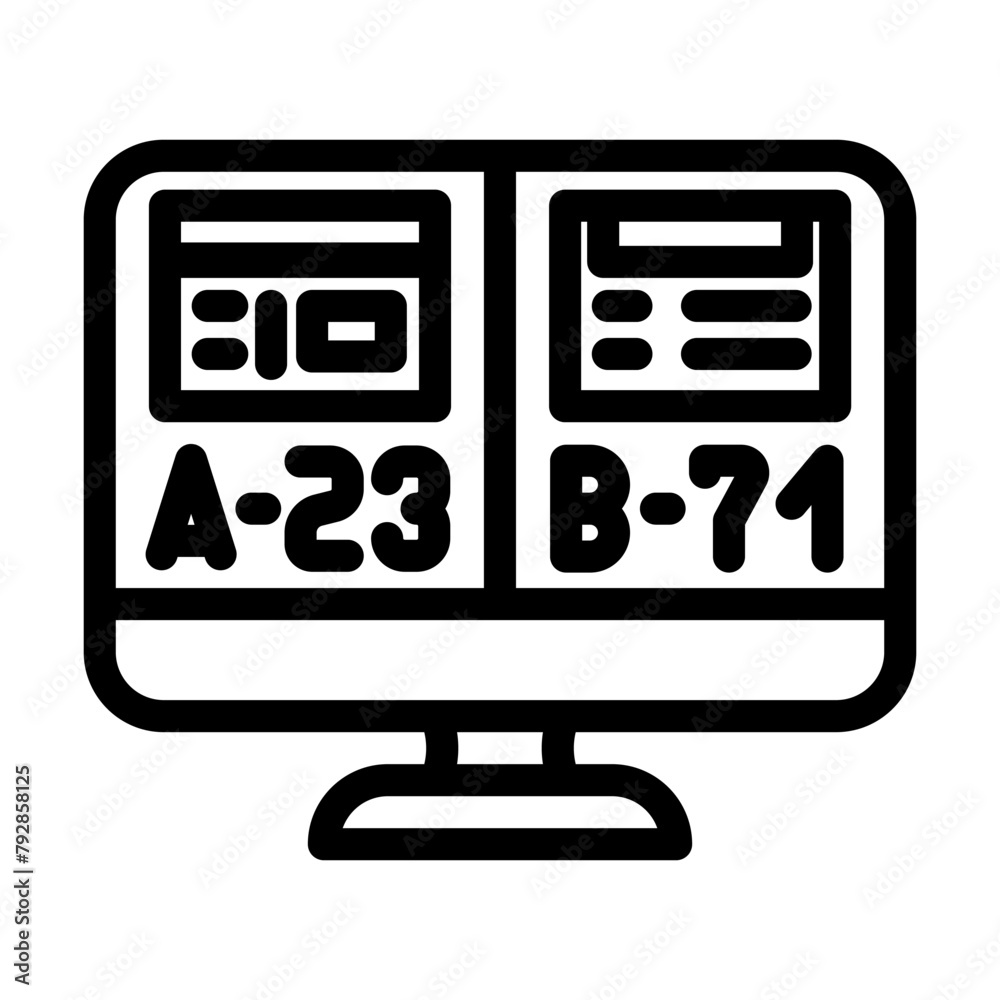 ab testing ux ui design line icon vector. ab testing ux ui design sign. isolated contour symbol black illustration ab testing ux ui design line icon vector. ab testing ux ui design sign. isolated contour symbol black illustration