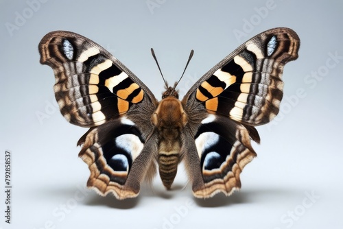 'peacock giant lepidoptera white pyri isolated moth saturniidae great viennese background emperor saturnia butterfly entomology fly insect natural nature wildlife wood environmental protection' photo