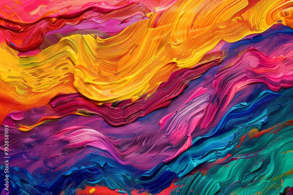 Colorburst crescendo. Abstract waves in vivid hues