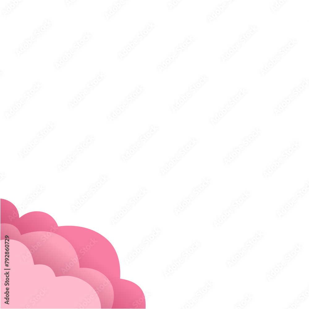 Pink Paper Cut Clouds Corner Border Pink Paper Cut Clouds Corner Border