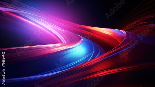 A Mesmerizing 3D Abstract colourful black background line curve wave spiral