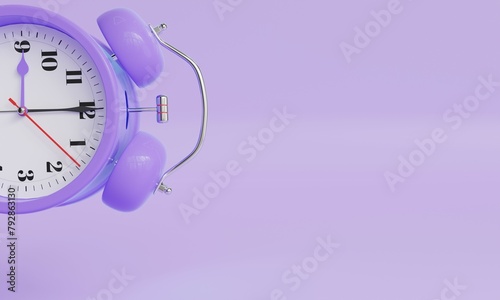 Purple alarm clock on soft purple color background (ID: 792863130)