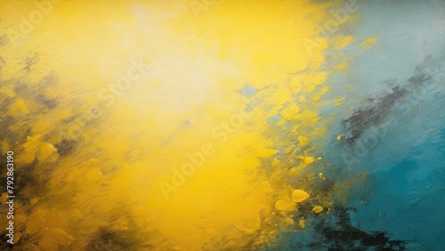Yellow Teal yellow black grey, grainy noise grungy a rough abstract background © Reazy Studio