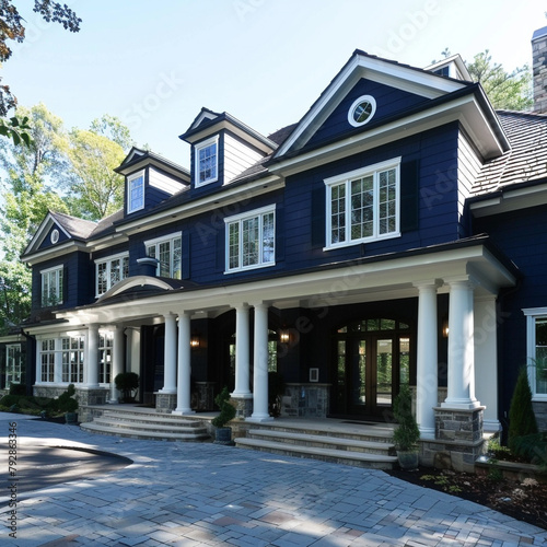 Title Elegant Navy Blue Residence in the Suburbs --v 6.0 - Image #1 @Zubi