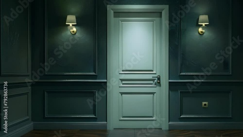 video empty room with closed door