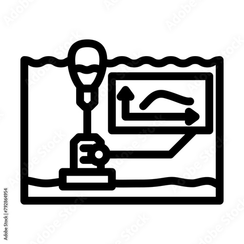 currents tidal power line icon vector. currents tidal power sign. isolated contour symbol black illustration