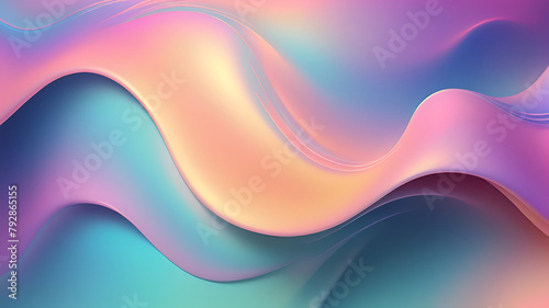 girly blurred noisy gradient background. Fluid cool holographic gradient poster for wall art, presentation or landing page. Modern iridescent wallpaper design tempate. Vector illustration photo