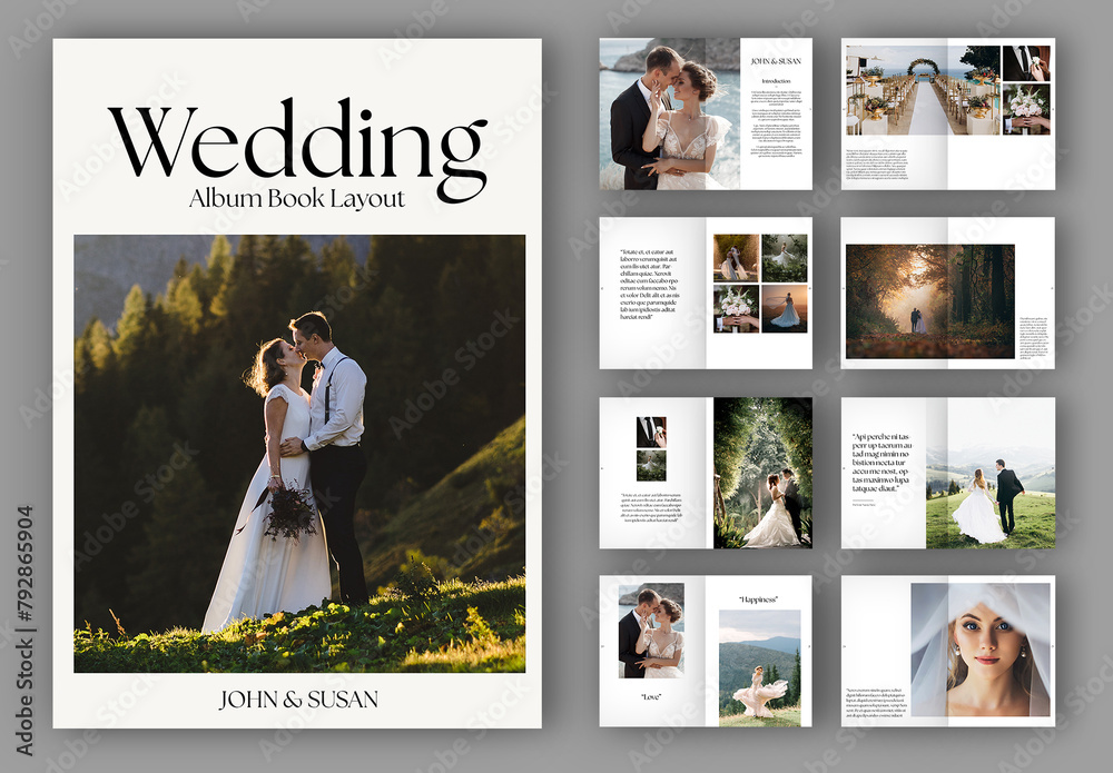 Wedding Photography Album Book Layout Stock Template Adobe Stock