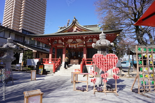 日本の電灯の雛祭り 埼玉県越谷香取神社の雛飾り photo