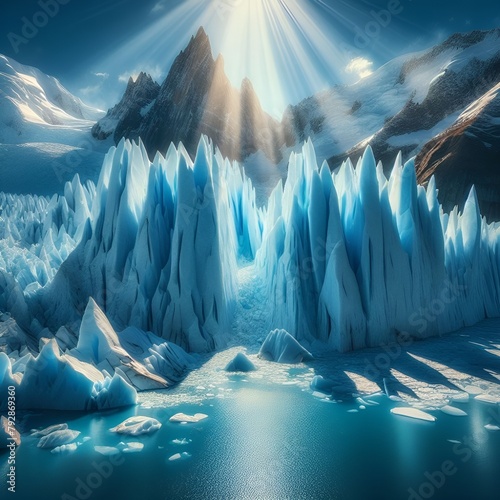 ghiacciaio con sole