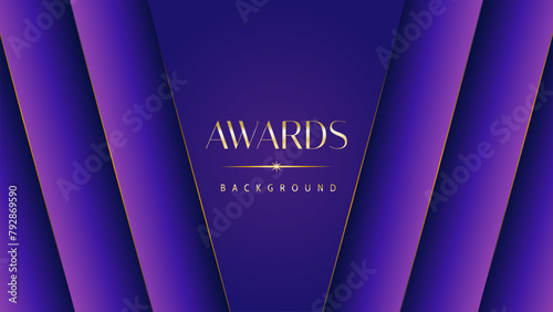 Pink blue purple golden royal awards graphics background. Lines growing elegant shine spark. Luxury premium corporate abstract design template. Banner certificate dynamic shape.