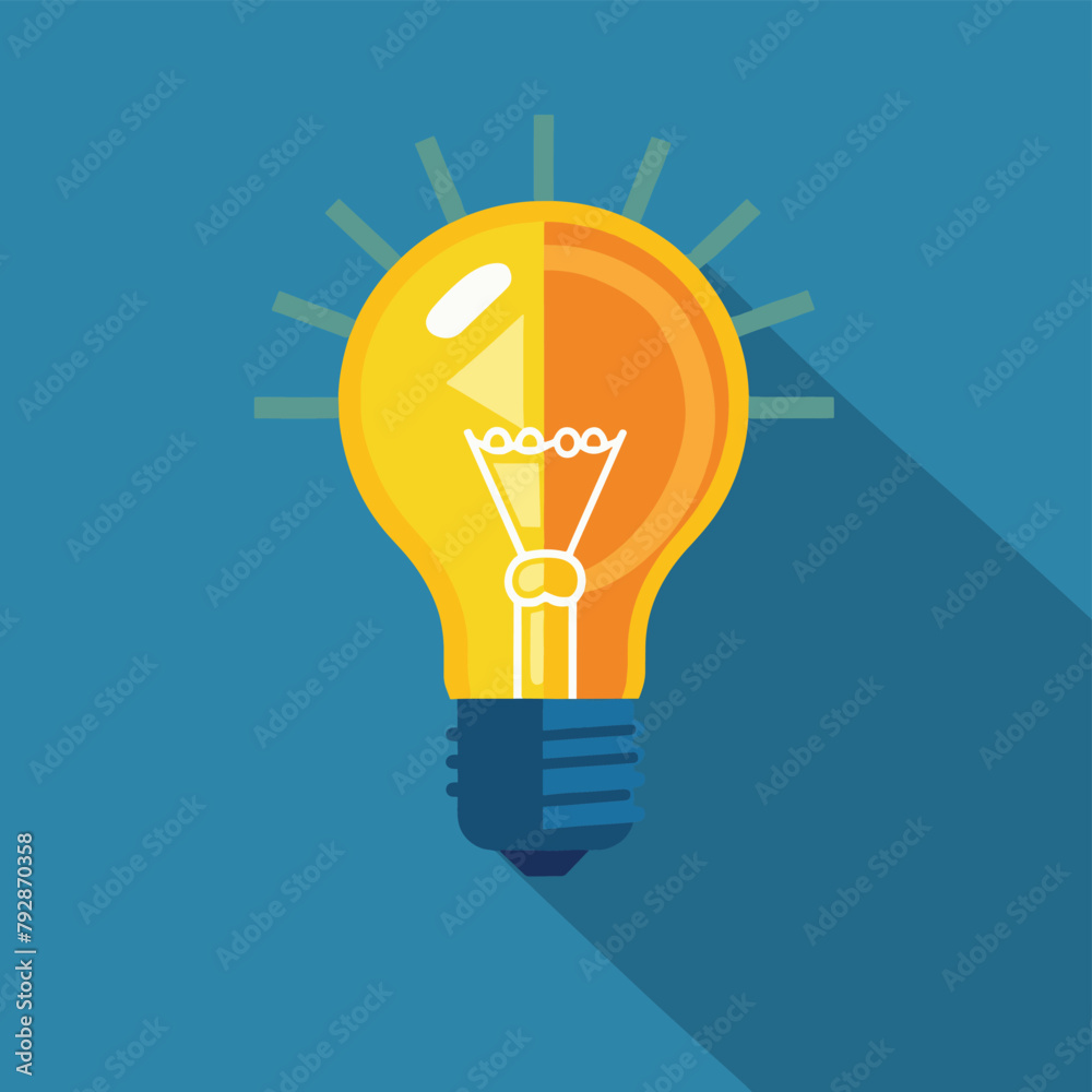 Light bulb idea creative thinking concept flat vector illustration Light bulb idea creative thinking concept flat vector illustration
