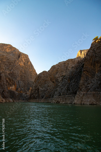 Cliffs and the Euphrates river in Dark Canyon aka Karanlik Kanyon in Erzincan