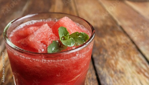 Wallpaper Mural Watermelon juice on wooden background. Macro, close-up.
 Torontodigital.ca