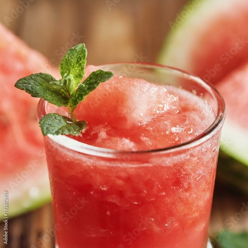 Wallpaper Mural Watermelon juice on wooden background. Macro, Closeup.
 Torontodigital.ca