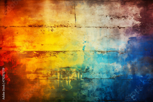 Weathered colorful rainbow painted wood planks background, gay LGBTQ+ flag, LGBT pride month concept