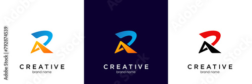 Letter R with Arrow . Letter R arrow logo design . vector illustration