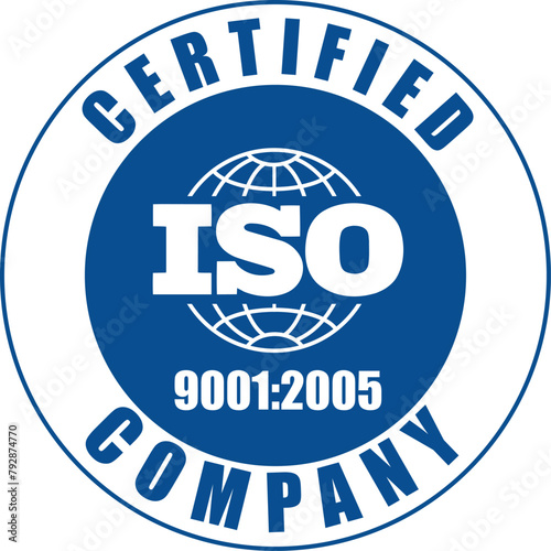 Certified Company Certificate, ISO 9001:2005 Blue, Quality Certificate