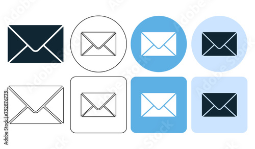 closed mail and massage, envelope icon symbol ui and ux design, glyphs and stroke line icon