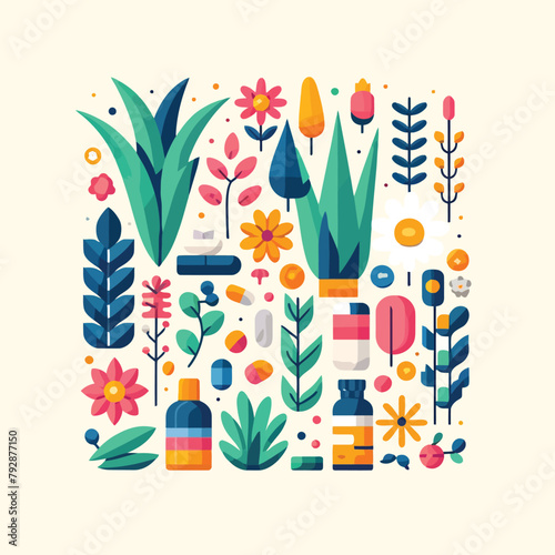 illustration of medicinal plants