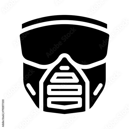 mask paintball game glyph icon vector. mask paintball game sign. isolated symbol illustration