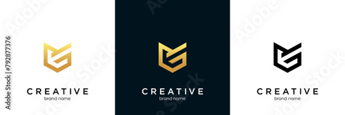MG, GM, Abstract initial monogram letter alphabet logo design