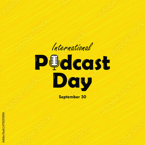 International podcast day banner, International podcast day poster vector graphics