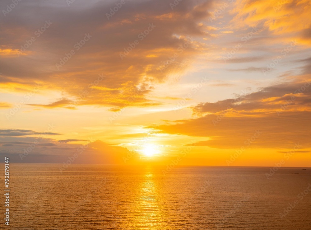 Obraz premium Sun hiding on the horizon