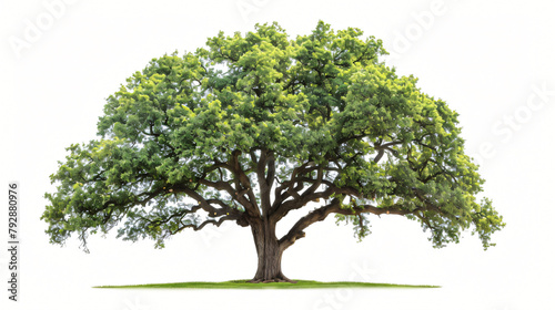 Beautiful oak green tree isolated on a white background