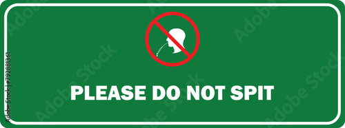 No Spitting icon board vector | No Spitting sign | Do Not Spit Here