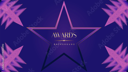 Pink blue purple golden royal awards graphics background. Lines growing elegant shine spark. Luxury premium corporate abstract design template. Banner certificate dynamic shape.