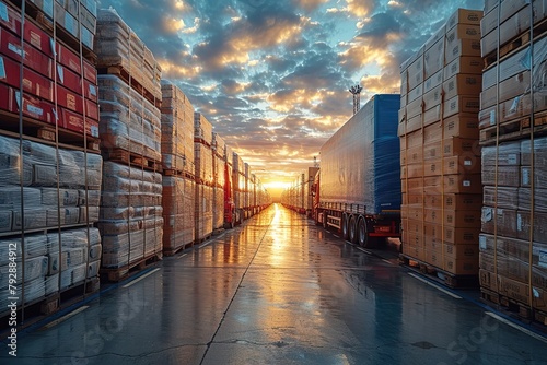 Truck Cargo Securement Scenes depicting proper cargo securement practices to ensure safety during transportation