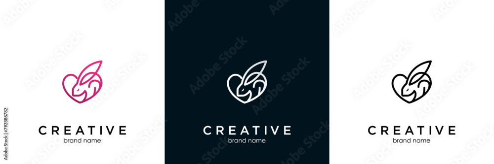 Cruelty free bunny icon. Not tested on animals logo. Pink rabbit heart symbol. Vector illustration. Cruelty free bunny icon. Not tested on animals logo. Pink rabbit heart symbol. Vector illustration.