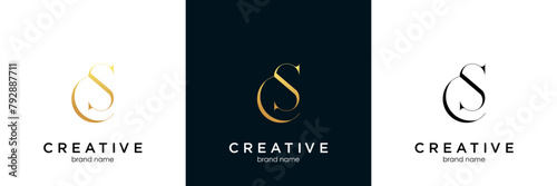 luxury letter CS logo design template